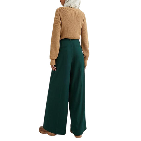 Pantalone Donna largo con pieghe Verde TOMMY HILFIGER- Francavilla Moda